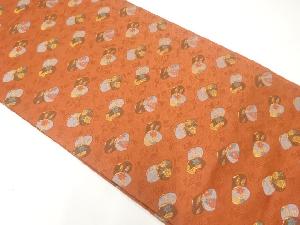 貝合わせ模様織出し全通袋帯